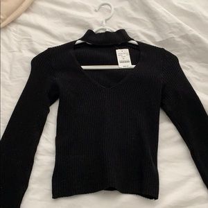 Long sleeve choker neck top